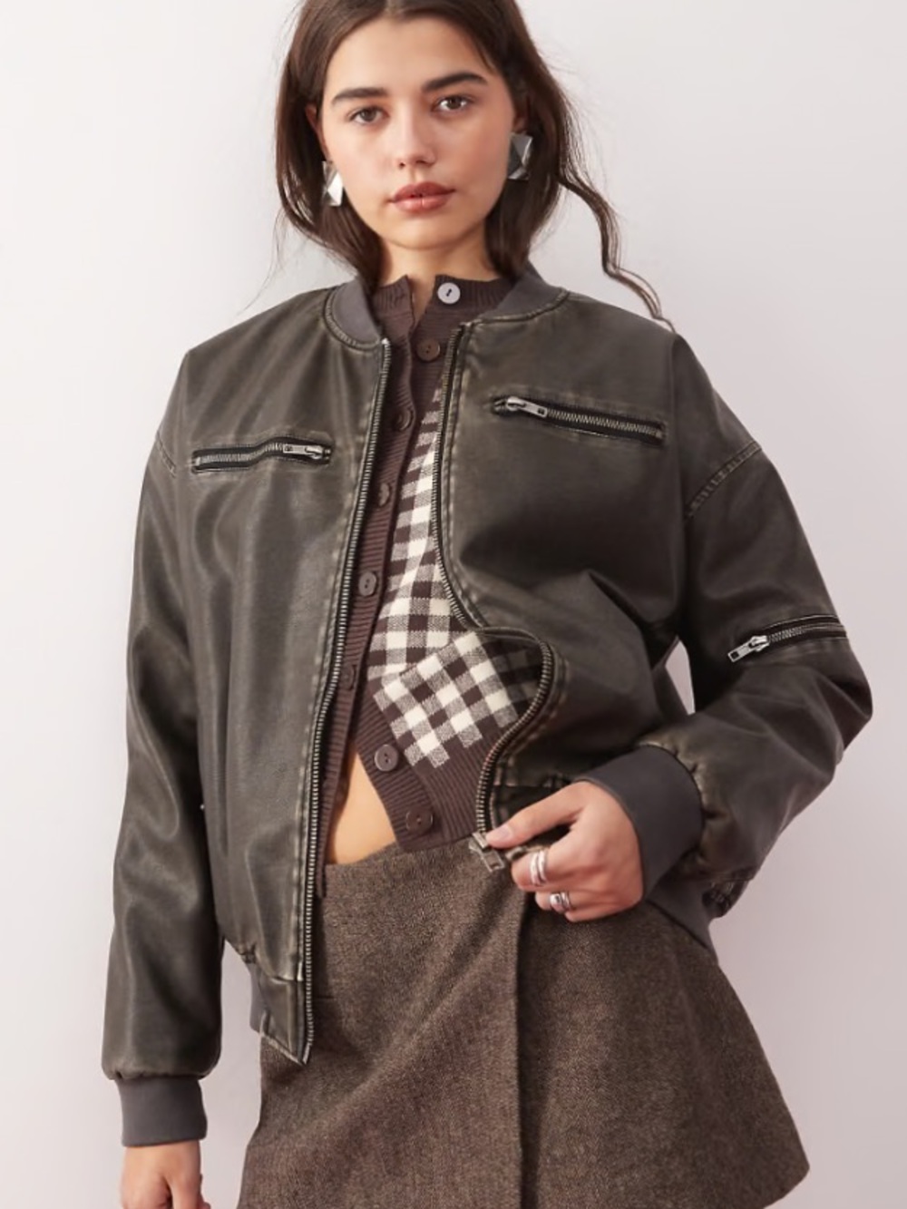Motel Marco Distressed Bomber Jacket